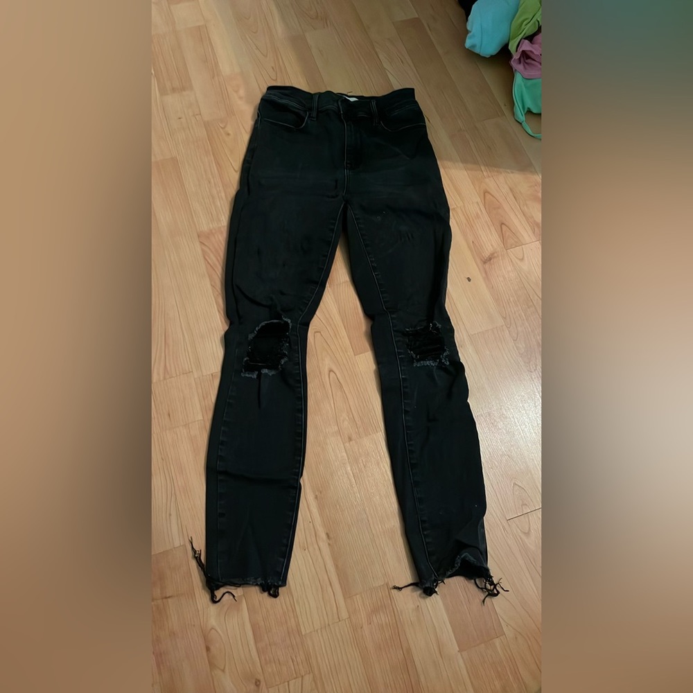 Black Distressed Skinny Jeans